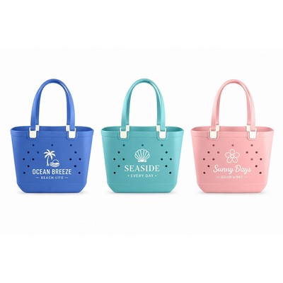 Colorful Waterproof EVA Beach Tote Bag with Perforated Design