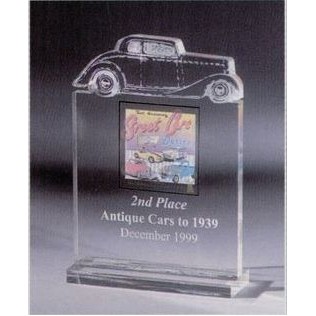 Custom Shape Acrylic Award on Acrylic Clear Base (4"x6)
