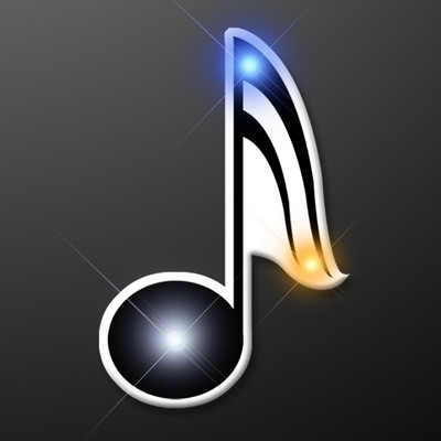 Music Note Flashing Pins