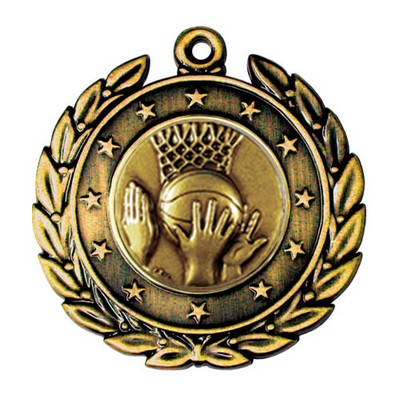 Stock Star Wreath 2" Medal- Basketball General