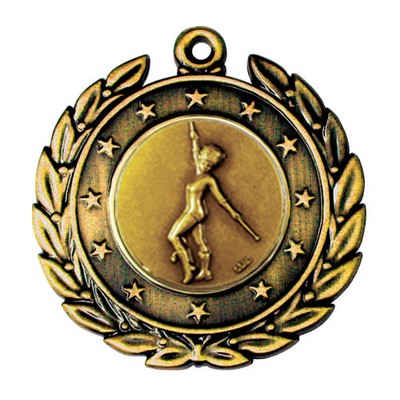 Stock Star Wreath 2" Medal- Baton