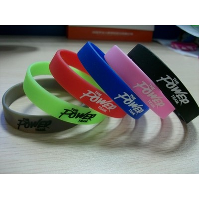 1/2" Solid Color Wristband w/ Silkscreened Imprint