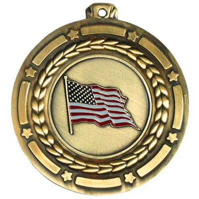 Stock Star Struck Medal (US Flag) 3 1/2"