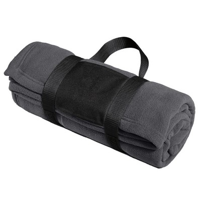 Port Authority Fleece Blanket with Carrying Strap.
