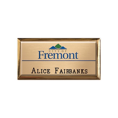 New York Executive Metal Name Badge (Standard Size 1-1/2" x 3")