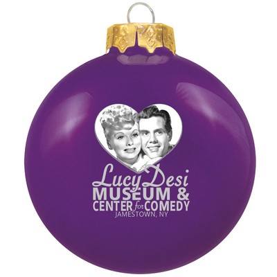 Gloss Purple Glass Ball Ornament 80 Mm