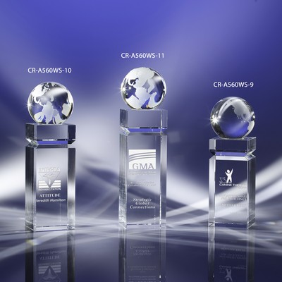 The Icon Crystal Globe Award 10"H