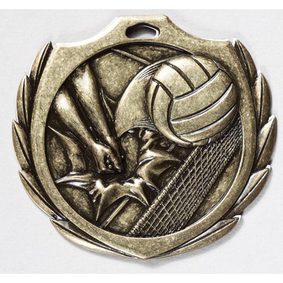 Volleyball Burst Medal - 2 1/4" Dia.