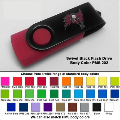 Swivel Black Flash Drive - 32 GB Memory - Body PMS 202