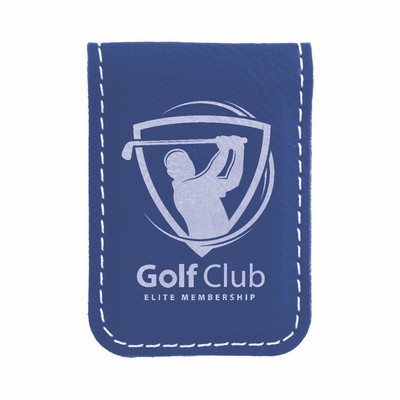 Blue & Silver Leatherette Money Clip