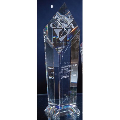 10" Optic Crystal Slant Tower Award