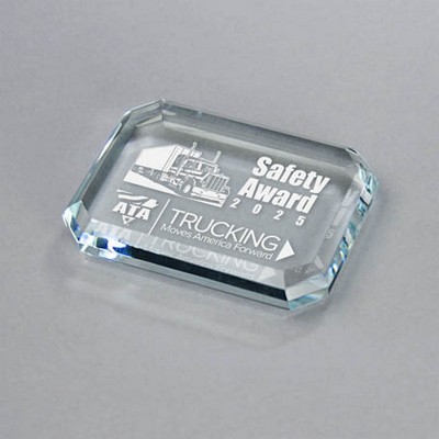 Beveled Clipped Corner Paperweight (Small)