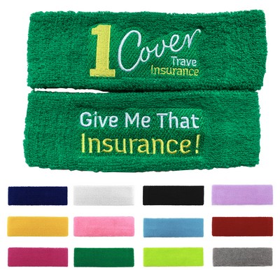 Embroidery Terry Cotton Sports Headband