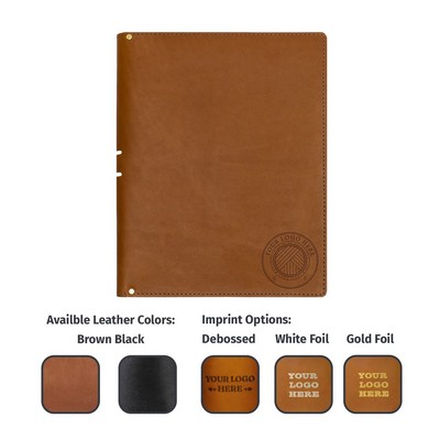 Full-Grain Leather Portfolio Folder | Fits 8.5 x 11" Lined legal pad | Handmade in the USA