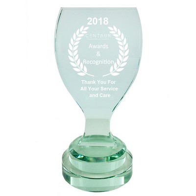 8 ¼" Jaded Glass Trophy Cup Design