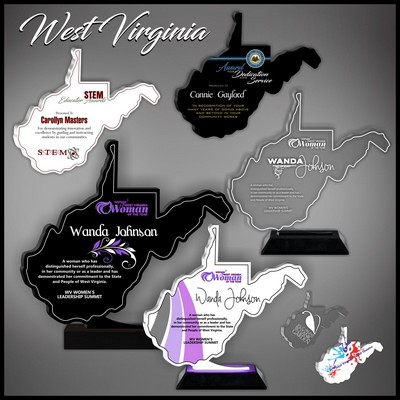 8" West Virginia Black Budget Acrylic Award