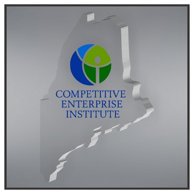 5.53" Maine Shape Paperweight in Clear, Color Printed