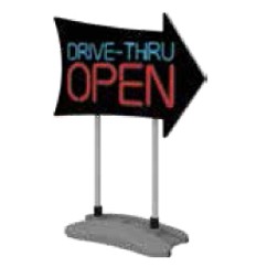 Contour Single Sided Outdoor Sign Arrow Side w/Plate Base