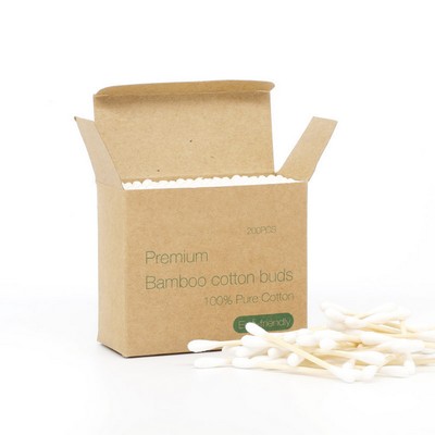 200pcs Biodegradable Bamboo Cotton Swabs Q-tip Cotton Buds