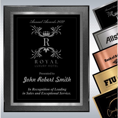 Piano Carbon Fiber Finish Plaque w/Choice of Double Plate (8" x 10")