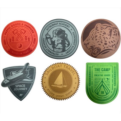 Debossed or Embossed CUSTOM PU leather PATCHES 4"