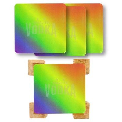 The Illusionist Lenticular Coaster: 4 Pc. Set in Bamboo Stand