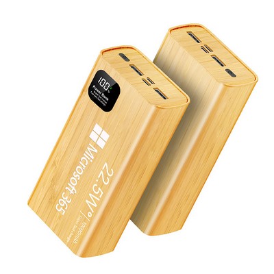 10000 mAh Power Bank , Portable Charger Bamboon Wooden Grain Power Pack For iPhone Android