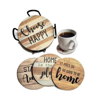 Absorbent Cute Rustic Farmhouse Stone/Cork Coaster