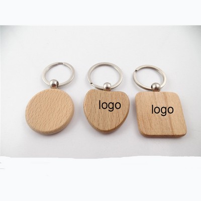 2" Wooden Key Holder w/Keychain