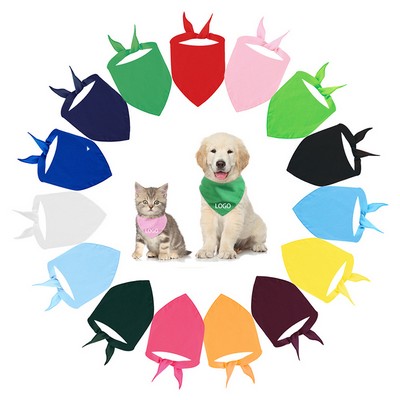 25 3/5" Pet Polyester Solid Color Triangle Bandanna/Dog Collar Scarf