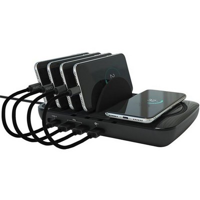 Charging Station Dock & Organizer with Wireless Charger