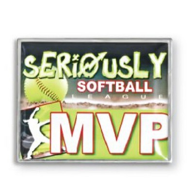 1¾" Photo Pointe Silver Tone Team Trading Pin