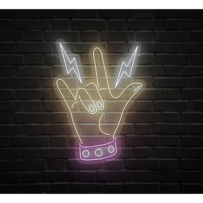 Rock Gesture Neon Sign