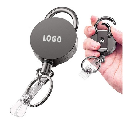 Round Retractable Badge Holders With Belt Clip