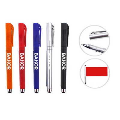 Metal Felt Banner Pen w/ Pocket Clip