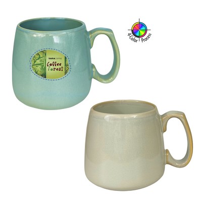 15 Oz. Antique Dove Gray Heirloom Reaction Glaze Mug - Dishwasher Safe - Full Color Process