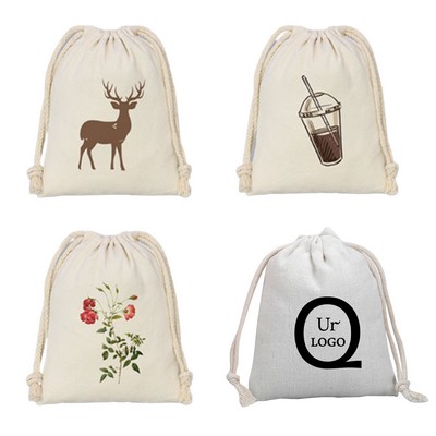9.84 x 12.59 Inch 8Oz Canvas Drawstring Bag
