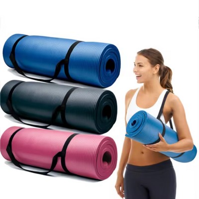Custom Eco-Friendly 10mm Thick NBR Exercise Gym Mat Non-Slip Yoga Mat