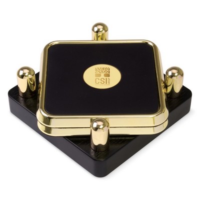 Set of Two Square Coasters Gold