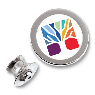 Silver Lapel Pin W/ Color Medallion