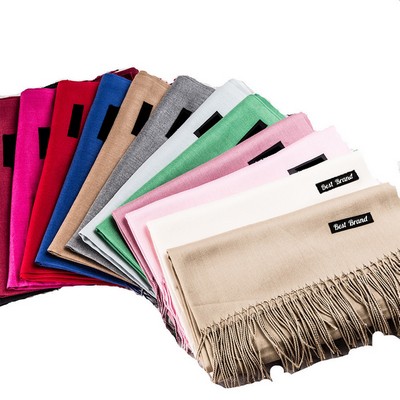 Faux Cashmere Fringe Scarf & Shawl