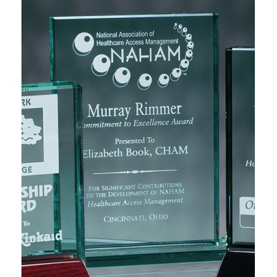 3" x 4" Jade Crystal w/ Glass Base