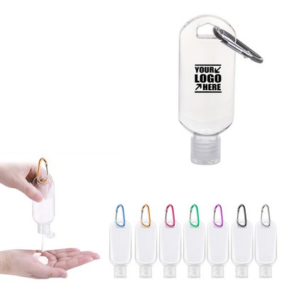 50ml Sanitizer Dispenser Bottle with Carabiner for Easy Attachment