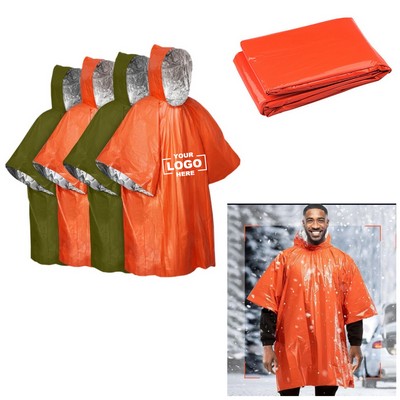 Emergency Rain Poncho with Thermal Liner.