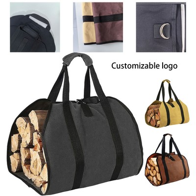 Canvas Firewood Carrier With Handles For Easy Transport