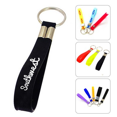 Debossed Silicone Wristband Keychain