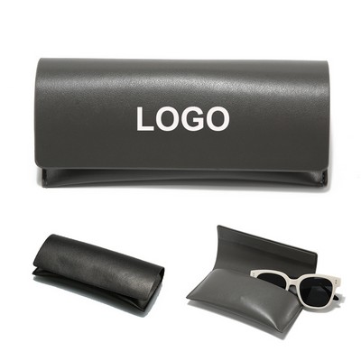 Foldable Edge Paint PU Leather Sun Glasses Case