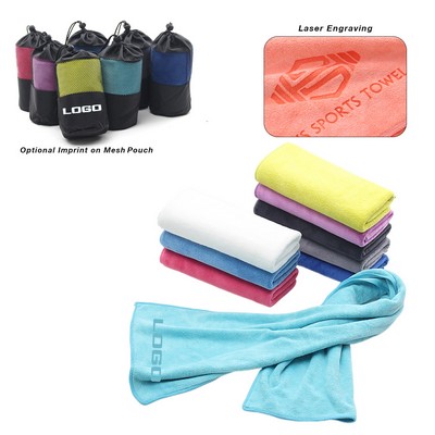 Microfiber Gym Towel In Mesh Pouch