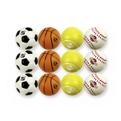 2 1/2' High Quality PU Material Pressure Reducing Breathable Convex Stress Balls - 12 In A Set