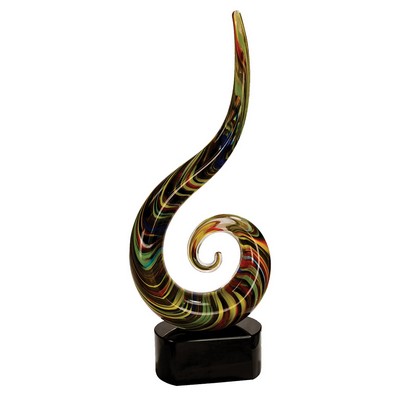 15 1/2" Color Swoop Art Glass